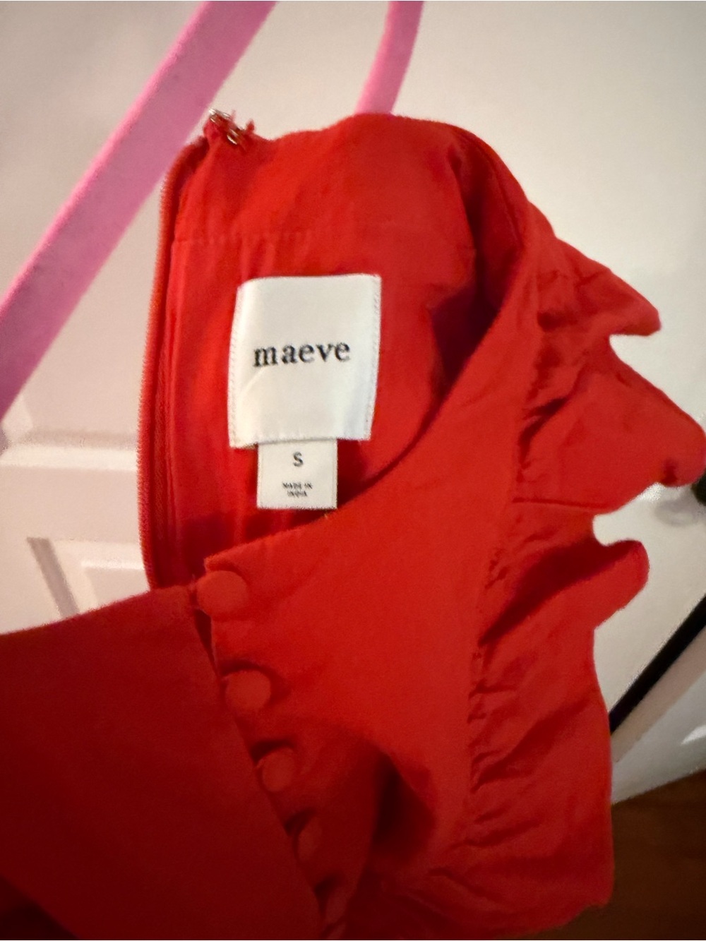Maeve Red Ruffle-Sleeve romper - Picture 3 of 5